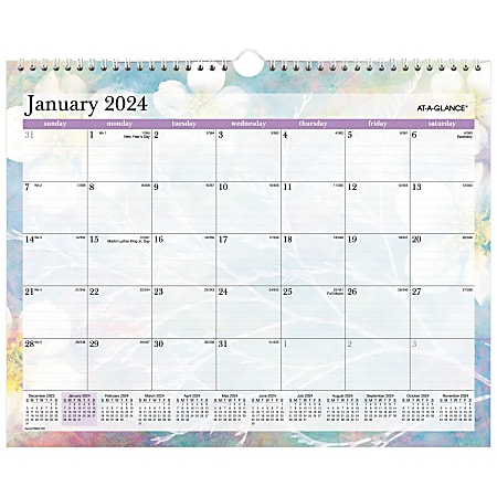 2024 AT A GLANCE Dreams Monthly Wall Calendar 15 x 12 January To