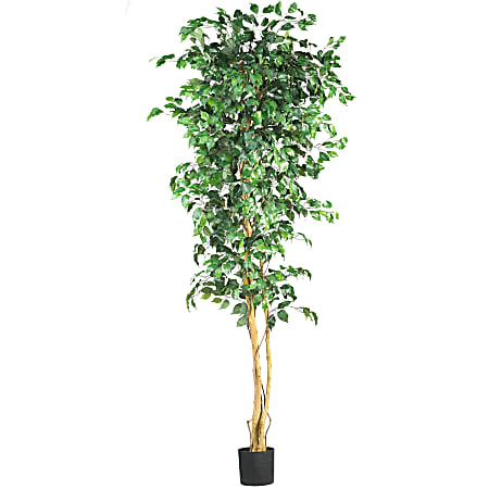 Nearly Natural 7&#x27;H Silk Ficus Tree With Pot,