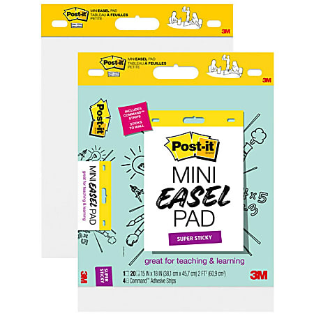 Post-it Post it Super Sticky Mini Easel Pad - 1 Subject(s) - 20 Sheets - Stapled - Portable, Self-stick, Bleed Resistant, Sturdy Back, Built-in Carry Handle - 2 / Pack Post-it Post it Super Sticky Mini Easel Pad - 1 Subject(s) - 20 Sheets - Stapled - Portable, Self-stick, Bleed Resistant, Sturdy Back, Built-in Carry Handle - 2 / Pack