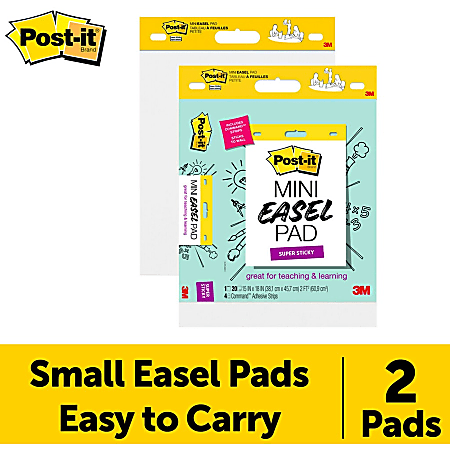 Post-it Post it Super Sticky Mini Easel Pad - 1 Subject(s) - 20 Sheets - Stapled - Portable, Self-stick, Bleed Resistant, Sturdy Back, Built-in Carry Handle - 2 / Pack Post-it Post it Super Sticky Mini Easel Pad - 1 Subject(s) - 20 Sheets - Stapled - Portable, Self-stick, Bleed Resistant, Sturdy Back, Built-in Carry Handle - 2 / Pack