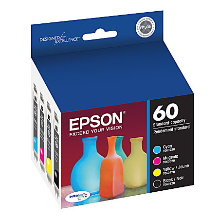 Epson 60 DuraBrite Black And Cyan Magenta Yellow Ink Cartridges