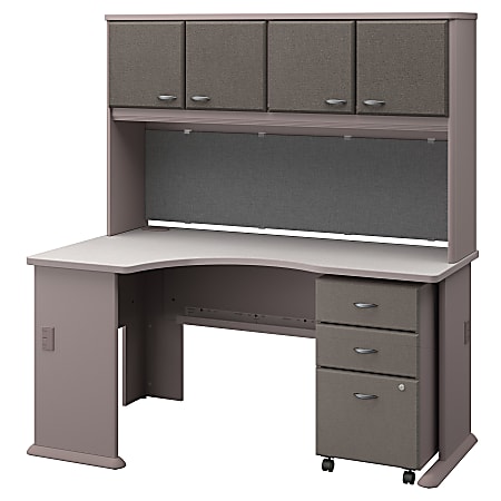 Bush desk with hutch top