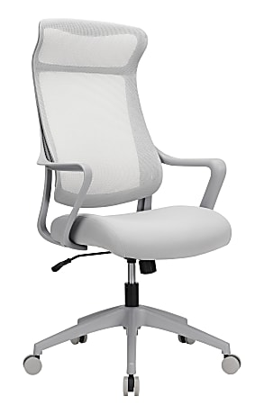 Realspace® Lenzer Mesh High-Back Task Chair, Gray, BIFMA Compliant