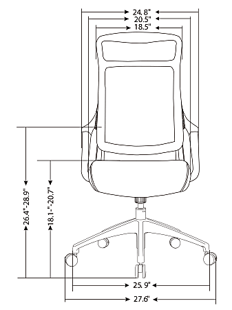 Realspace Lenzer Mesh High Back Task Chair Gray BIFMA Compliant