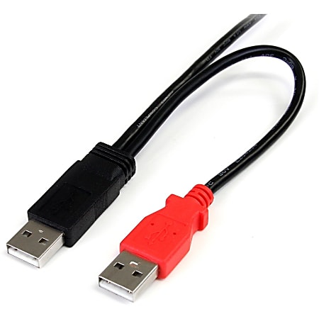 StarTech 1 ft USB Y Cable for External Hard Drive Dual USB A to Micro B A single USB external hard drive cable that provides power and data Office Depot