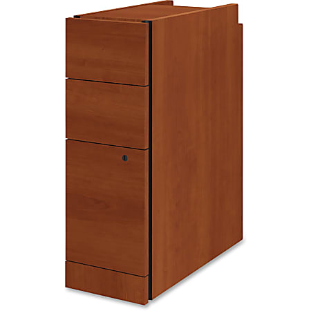 HON 10500 Series Narrow Pedestal 9-1/2"W - 9.5" x 22.8" x 28" - 2 x Box Drawer(s), File Drawer(s) - Square Edge - Material: Wood - Finish: Cognac, Thermofused Laminate (TFL)