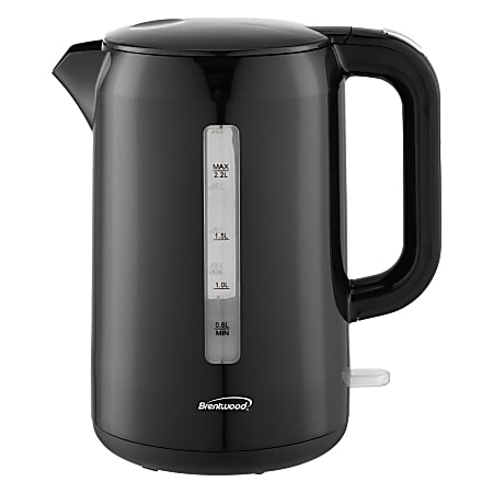 Brentwood® KT-1622BK 1,100-Watt 2.2 L Cordless Electric Kettle with Concealed Stainless Steel Heating Element, Black