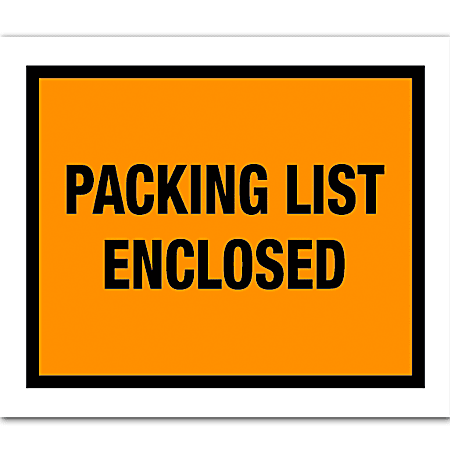Tape Logic® "Packing List Enclosed" Envelopes, Full Face, 7" x 5 1/2", Orange Pack Of 1,000