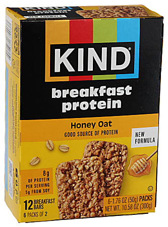 KIND Protein Snack Bars, Honey Oat, 1.76 Oz, Total Qty 30