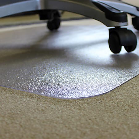 Floortex® BioPlus Eco-Friendly Carbon Neutral Chair Mat for Low / Medium Pile Carpets up to 1/2" thick, 35" x 47", Clear