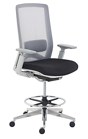 StyleWorks LA Sit-To-Stand Mesh/Fabric Mid-Back Chair, Black/Off-White
