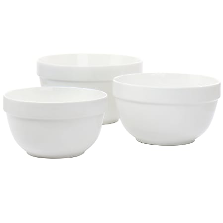 Martha Stewart Everyday 3-Piece Mixing Bowl Set, White