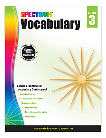 Spectrum Vocabulary Workbook, Grade 3