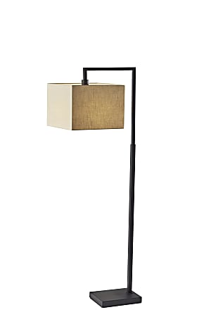 Adesso® Richard Floor Lamp, 60”H, Beige/Black