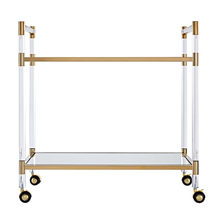 Southern Enterprises Janiston 2 Shelf Acrylic Bar Cart 32 H x 31
