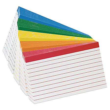 Oxford® Color-Coded Index Cards, 4" x 6", Assorted Colors, Pack Of 100