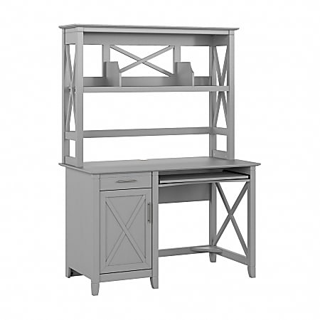Bush® Furniture Key West 48"W Small Computer Desk With Hutch, Cape Cod Gray, Standard Delivery