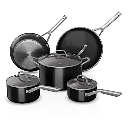 NINJA Foodi NeverStick 12-Piece Stainless Steel Nonstick Cookware Set with  Lids in Black C19200 - The Home Depot