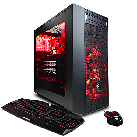 CYBERPOWERPC Gamer Master GMA340 Desktop PC, AMD Ryzen 7 1700X, 16GB Memory, 1TB Hard Drive/120GB Solid State Drive, Windows® 10 Home, Radeon RX 580