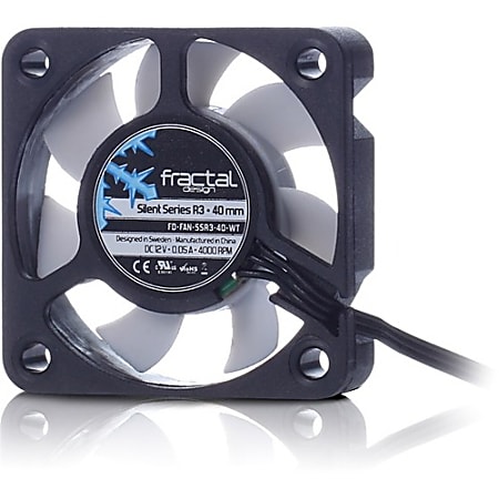 Fractal Design Silent Series R3 40mm - 1.57" Maximum Fan Diameter - 26.9 gal/min Maximum Airflow - 4000 rpm - 20 dB(A) Noise - Rifle Bearing - 3-pin - Case