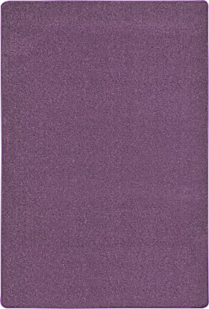 Joy Carpets Kid Essentials Solid Color Rectangle Area Rug, Endurance, 12' x 6', Purple