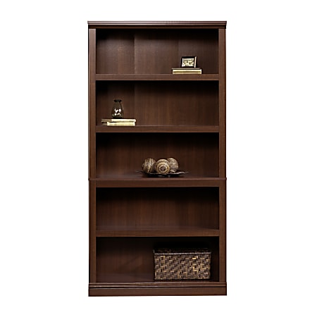 Sauder® Select 69 13/16"H 5-Shelf Transitional Bookcase, Cherry/Dark Finish, Standard Delivery