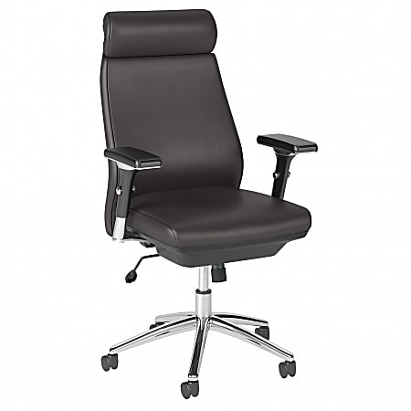 Bush® Business Furniture Metropolis High-Back Leather Executive Office Chair, Brown, Standard Delivery