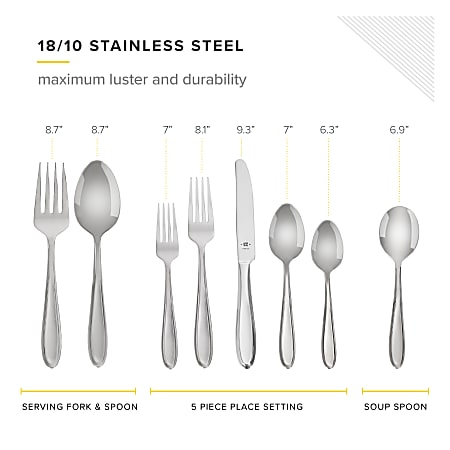 Martha Stewart Stainless Steel 2 Piece Cutlery Set Cream - Office Depot