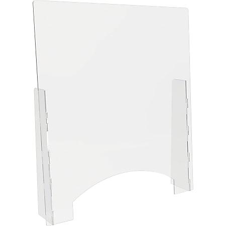 Lorell® Countertop Freestanding Barrier With Pass-Through Window, 36" x 31-13/16", Clear