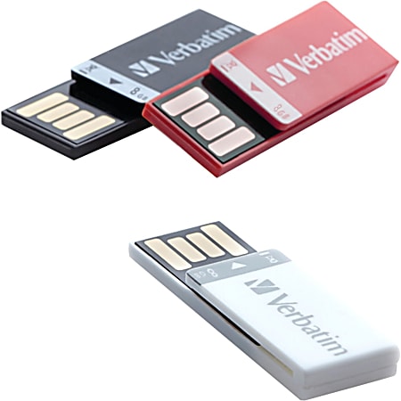 Verbatim 8GB Clip-It USB Flash Drive - 3pk