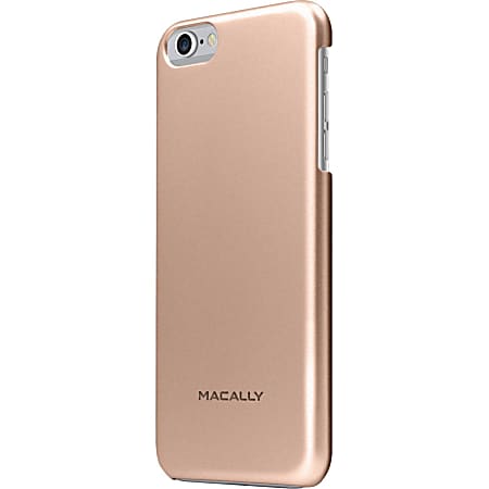 Macally Metallic Snap-On Case for iPhone 6 Plus - For Apple iPhone Smartphone - Champagne - Rubberized, Metallic - Slip Resistant, Fingerprint Resistant, Scratch Resistant - Polycarbonate