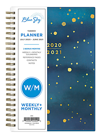 Blue Sky™ Polypropylene Academic Weekly/Monthly Planner, 5" x 8", Multicolor, July 2020 to June 2021, 119298