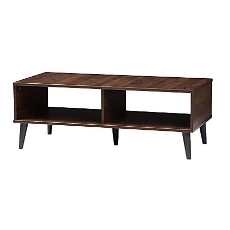 Baxton Studio Mid-Century Modern Coffee Table, Brown/Dark Gray