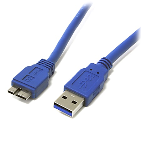 3 Foot Micro USB 3.0 Cable Type A Male to Micro-B Male Blue 