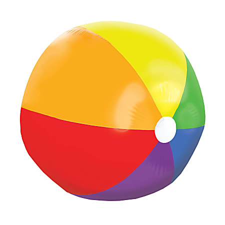 Amscan Inflatable Rainbow Beach Ball 48 D Multicolor - Office Depot