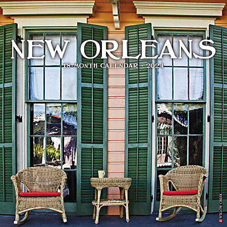 2024 Willow Creek Press Scenic Monthly Wall Calendar, 12" x 12", New Orleans, January To December
