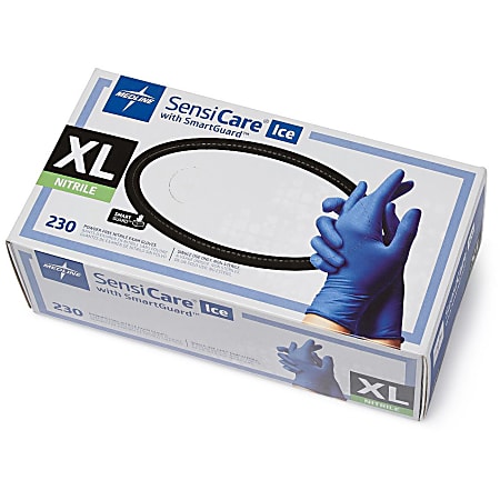 Medline SensiCare Ice Blue Nitrile Exam Gloves - X-Large Size - Blue - Comfortable, Durable, Latex-free, Non-sterile, Textured Fingertip, Chemical Resistant - For Medical - 230 / Box - 9.50 Medline SensiCare Ice Blue Nitrile Exam Gloves - X-Large Size - Blue - Comfortable, Durable, Latex-free, Non-sterile, Textured Fingertip, Chemical Resistant - For Medical - 230 / Box - 9.50