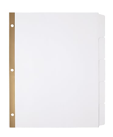 Office Depot Brand Erasable Big Tab Dividers 5 Tab White Pack ...