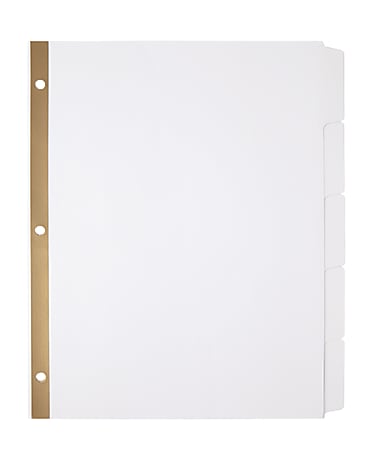 Office Depot® Brand Erasable Big Tab Dividers, 5-Tab, White, Pack Of 2 Sets