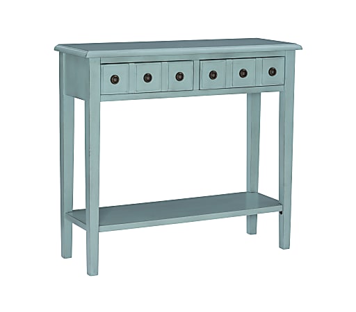 Powell Southam Small Console Table, 34-3/4"H x 38"W x 13"D, Teal