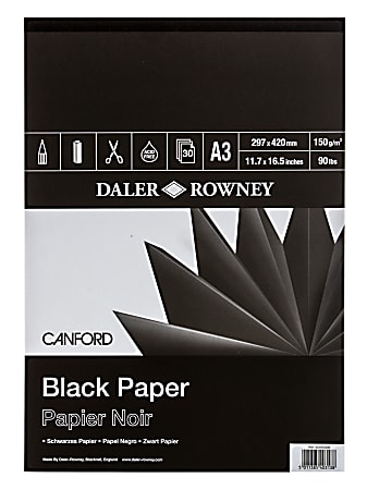 Daler-Rowney Canford Black Pad, 11" x 16", Black, 30 Sheets Per Pad