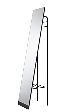 Adesso® Tillie Rectangle Floor Mirror, 58"H, 11-3/4"W x 14-1/4"D, Matte Black