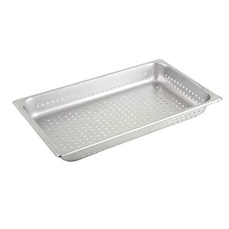 Winco Full-Size 2-1/2&quot; Perforated Steam Table Pan, Silver