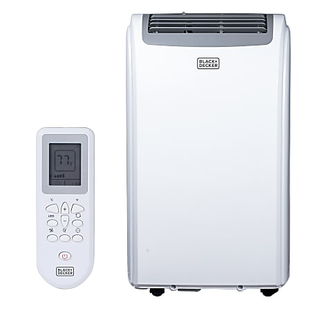 BLACK+DECKER 14,000 BTU Portable Air Conditioner With Heat And Remote Control, 27-1/4"H x 17-5/16"W x 13-1/4"D, White