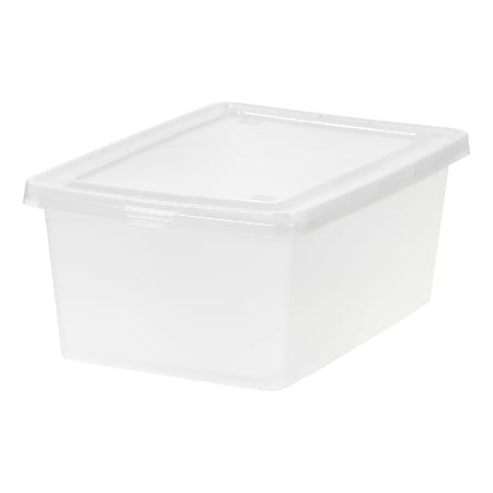 Iris&reg; Snap Top Storage Boxes, 3.6 Gallon, Clear, Set Of 6 Boxes