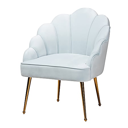 Baxton Studio 10401 Seashell Accent Chair, Light Blue