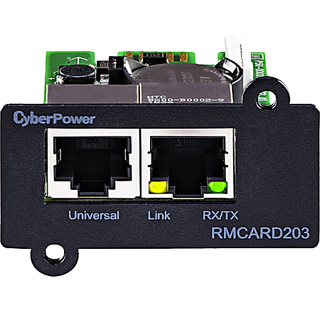 CyberPower RMCARD203 Remote Management Card - SNMP/HTTP/NMS and ENVIROSENSOR Port - 1 x Network (RJ-45) Port(s)