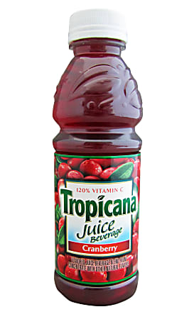 Tropicana® Juice With 120% Vitamin C, Cranberry, 10 Oz, Pack Of 24