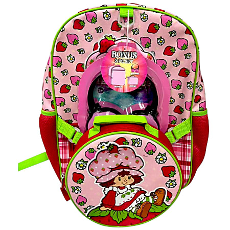 Strawberry Shortcake 3-Piece Backpack Set With Headphones, Pink