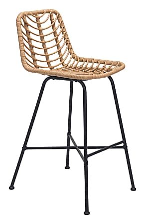 Zuo Modern Malaga Bar Stool Set, Natural, Set Of 2 Stools